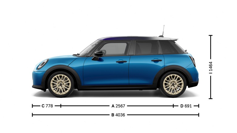 MINI Cooper 5-vratni – dimenzije – uvodna slika